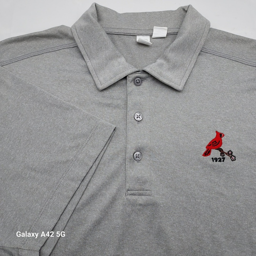 Clique Charge Active Mens Gray Performance Polo Shirt Cardinal 1927 Size Medium